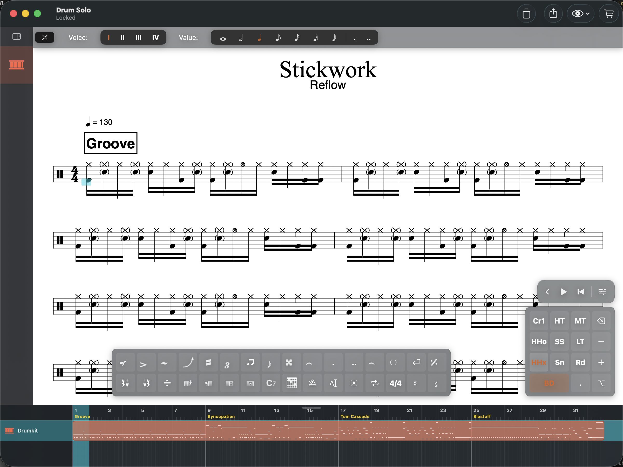 Drum note input